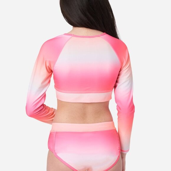 Pink & Orange 2 Pcs Rash Guard Set Size 14 - Picture 2 of 12